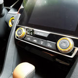 Max Maxb 2pcs Air Conditioner Knob Button Ring Trim Cover for Honda Civic 16-17 Gold