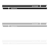 Max 2 Pieces Universal Car Both Side Body Vinyl Sticker Decorative Stripes Black