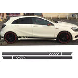 Max 2 Pieces Universal Car Both Side Body Vinyl Sticker Decorative Stripes Black