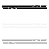 Max 2 Pieces Universal Car Both Side Body Vinyl Sticker Decorative Stripes Black