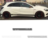 Max 2 Pieces Universal Car Both Side Body Vinyl Sticker Decorative Stripes Black