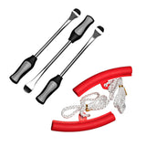 Max 1 Set Motorcycle Bike Tire Spoon Repair Lever Set Install Tool Red