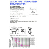 Max 12V-24V Car Marine Boat Audio Circuit Breaker Manual Reset Fuseholder 50A