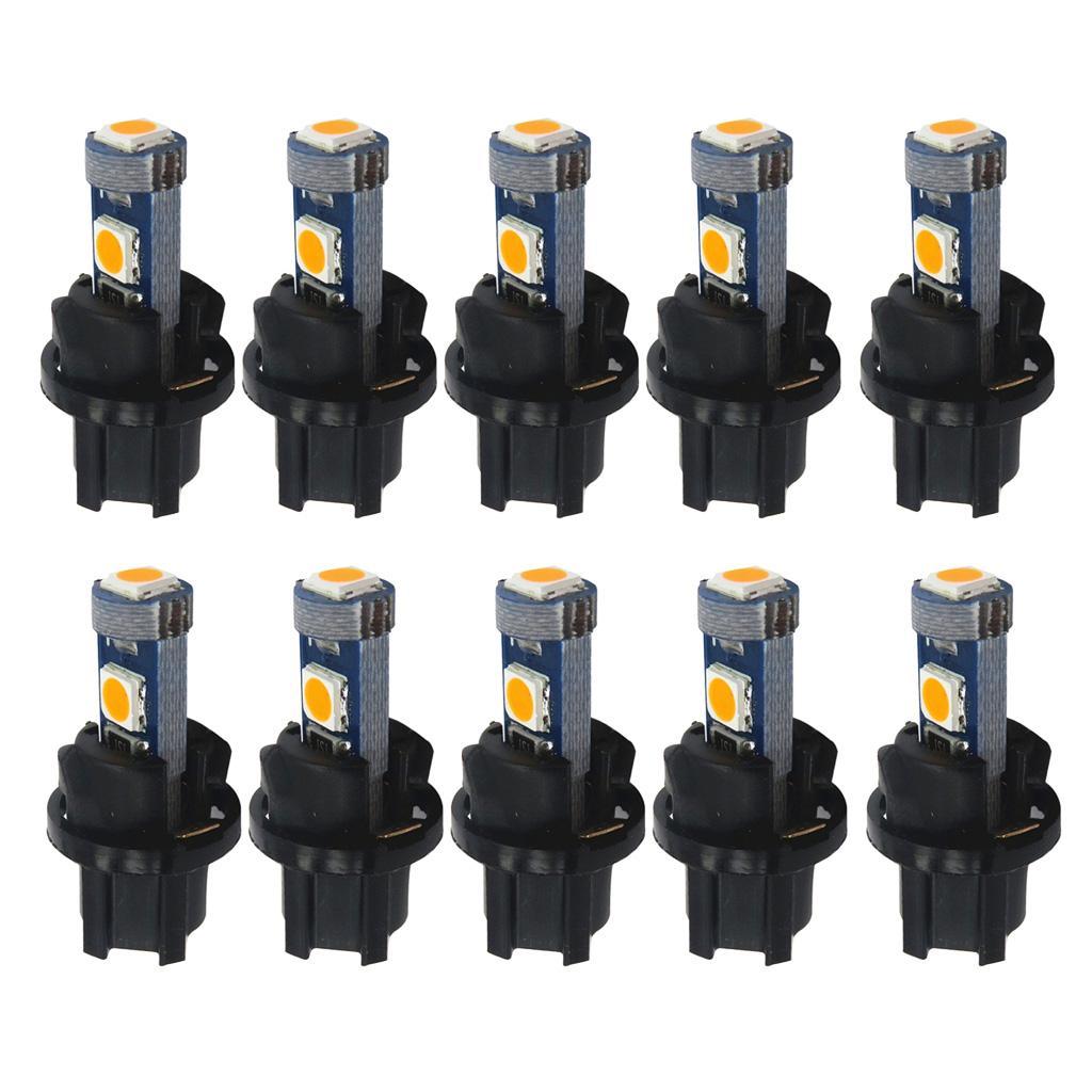 Max 10 Pieces Car T5 3030 Instrument Panel 3LED Light with Twist Socket Yellow