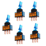 Max Maxb 5 Pieces LED On/Off SPST Toggle Switch with Cover Car Boat 12V 20A  Blue