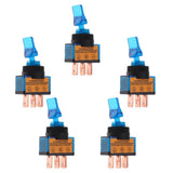 Max Maxb 5 Pieces LED On/Off SPST Toggle Switch with Cover Car Boat 12V 20A  Blue