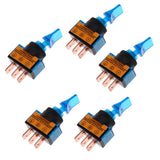 Max Maxb 5 Pieces LED On/Off SPST Toggle Switch with Cover Car Boat 12V 20A  Blue