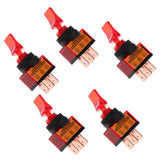 Max Maxb 5 Pieces LED On/Off SPST Toggle Switch with Cover Car Boat 12V 20A  Red
