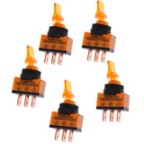 Max Maxb 5 Pieces LED On/Off SPST Toggle Switch with Cover Car Boat 12V 20A  Orange