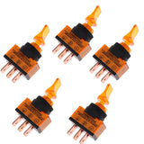 Max Maxb 5 Pieces LED On/Off SPST Toggle Switch with Cover Car Boat 12V 20A  Orange