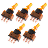 Max Maxb 5 Pieces LED On/Off SPST Toggle Switch with Cover Car Boat 12V 20A  Orange