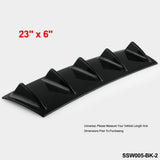 Max Maxb Style Universal Rear Bumper Lip Diffuser Gloss Black ABS 5 fin
