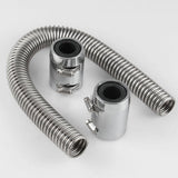 Maxbell 610mm 24" Polished Aluminum Flex Radiator Hose Kit w/ End Caps Upper & Lower