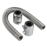 Maxbell 610mm 24" Polished Aluminum Flex Radiator Hose Kit w/ End Caps Upper & Lower
