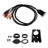 Max Maxb Car USB 2.0 male and 3RCA to USB & 3.5mm Female Flush Mount 1 meter