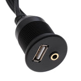 Max Maxb Car USB 2.0 male and 3RCA to USB & 3.5mm Female Flush Mount 1 meter