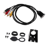 Max Maxb Car USB 2.0 male and 3RCA to USB & 3.5mm Female Flush Mount 1 meter