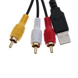 Max Maxb Car USB 2.0 male and 3RCA to USB & 3.5mm Female Flush Mount 1 meter