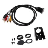 Max Maxb Car USB 2.0 male and 3RCA to USB & 3.5mm Female Flush Mount 1 meter
