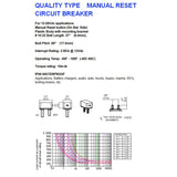 Max Maxb 12V-28V Car Marine Boat Audio Circuit Breaker Manual Reset Fuseholder  50AMP