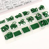 Max 270 Pieces Car Air Conditioning Refrigerant Seal Rubber O-Rings Kit Green