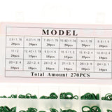 Max 270 Pieces Car Air Conditioning Refrigerant Seal Rubber O-Rings Kit Green