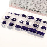 Max 270 Pieces Car Air Conditioning Refrigerant Seal Rubber O-Rings Kit Purple