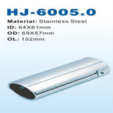 Max Universal 64mm Stainless Steel Car SUV Exhaust Pipe Tail Muffler Tip 152mm
