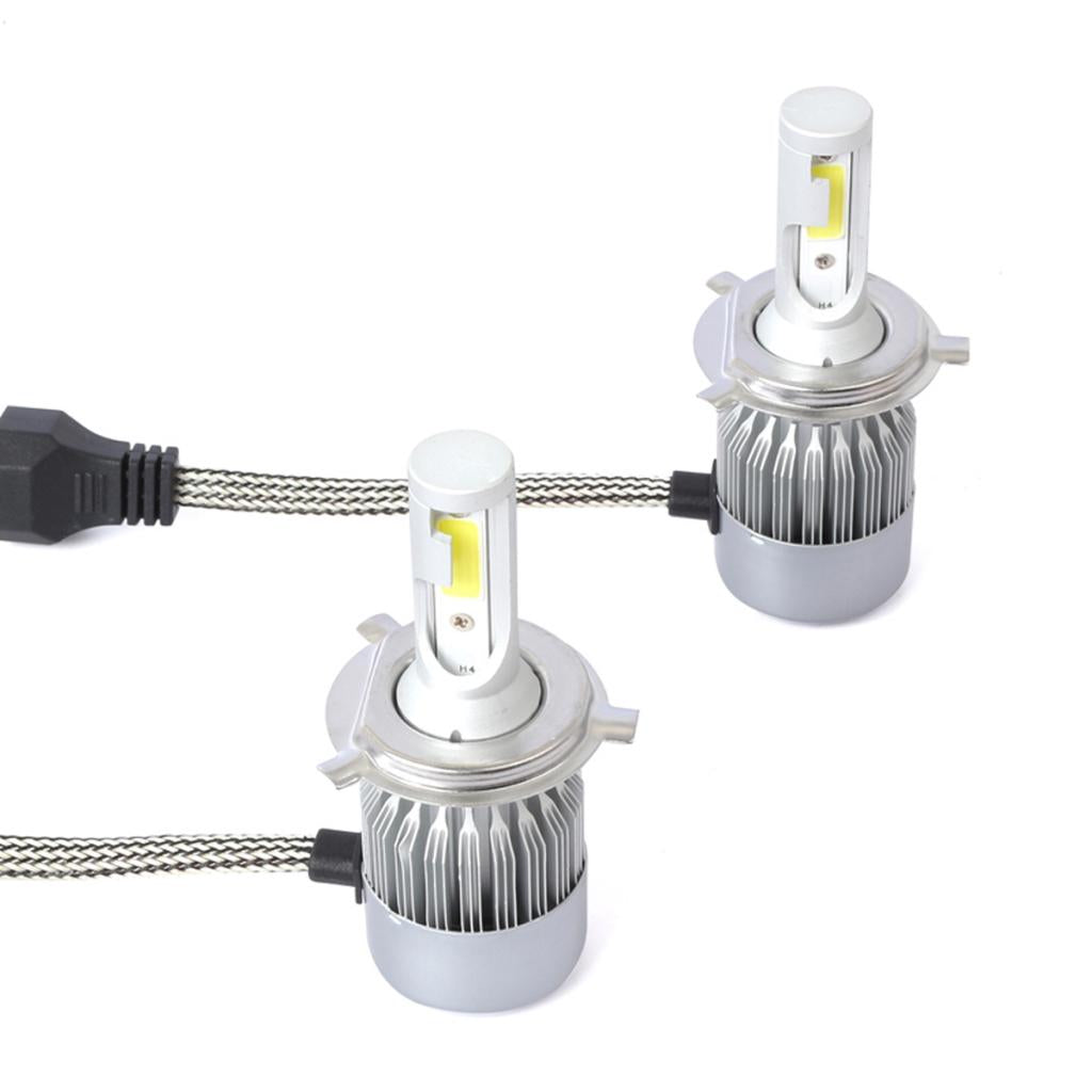 Maxbell 2 Pieces Car LED H4 Headlight Bulb Lamp 6500K 36W 8000LM Silver