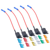 Max Maxb 12 Pieces 5A 10A 15A 20A 25A 30A Medium Fuses w/  Add-a-circuit Fuse Holders