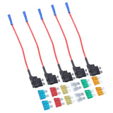 Max Maxb 12 Pieces 5A 10A 15A 20A 25A 30A Medium Fuses w/  Add-a-circuit Fuse Holders