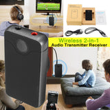 Max 2in1 TV AUX Bluetooth Wireless Audio Transmitter Receiver Music 3.5mm PC Ad