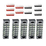 Max 5 Pieces 600V 15A 6 Positions Barrier Strips Dual Row Screw Terminal Blocks