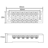 Max 5 Pieces 600V 15A 6 Positions Barrier Strips Dual Row Screw Terminal Blocks