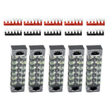 Max 5 Pieces 600V 15A 6 Positions Barrier Strips Dual Row Screw Terminal Blocks
