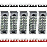 Max 5 Pieces 600V 15A 6 Positions Barrier Strips Dual Row Screw Terminal Blocks