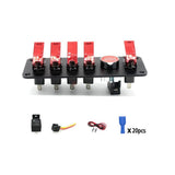 Max Maxb 6-Gang 12V Car Racing Toggle Ignition Switch Panel Engine Start Push Button