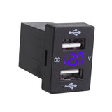 Max Car 5V 2.1A Dual USB Power Charger Socket with Blue LED Voltmeter for Toyota - Aladdin Shoppers