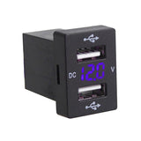 Max Car 5V 2.1A Dual USB Power Charger Socket with Blue LED Voltmeter for Toyota - Aladdin Shoppers