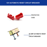 Max SAE Car Reset Circuit Breaker Rubber Cover Overload Protection 50A