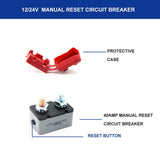 Max 12V-24V Car Marine Boat Audio Circuit Breaker Manual Reset Fuseholder 40AMP - Aladdin Shoppers