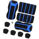 Max 9Pcs Universal Car Seat Covers Breathable Cushion Full Set Black & Blue - Aladdin Shoppers