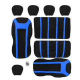 Max 9Pcs Universal Car Seat Covers Breathable Cushion Full Set Black & Blue - Aladdin Shoppers