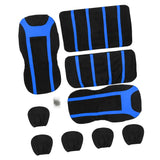 Max 9Pcs Universal Car Seat Covers Breathable Cushion Full Set Black & Blue - Aladdin Shoppers