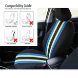 Max Car Fabric Front Rear Seat Covers Full Set Cushion Mat Protector Yellow - Aladdin Shoppers