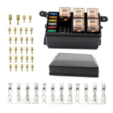 Max 6 Way Fuse Relay Holder with Terminals+4Pin 40A Relay+5pcs 5Pin 100A Relays