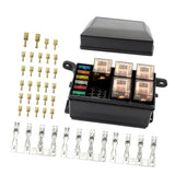 Max 6 Way Fuse Relay Holder with Terminals+4Pin 40A Relay+5pcs 5Pin 100A Relays