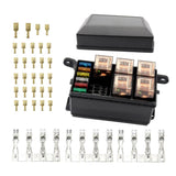 Max 6 Way Fuse Relay Holder with Terminals+4Pin 40A Relay+5pcs 5Pin 100A Relays