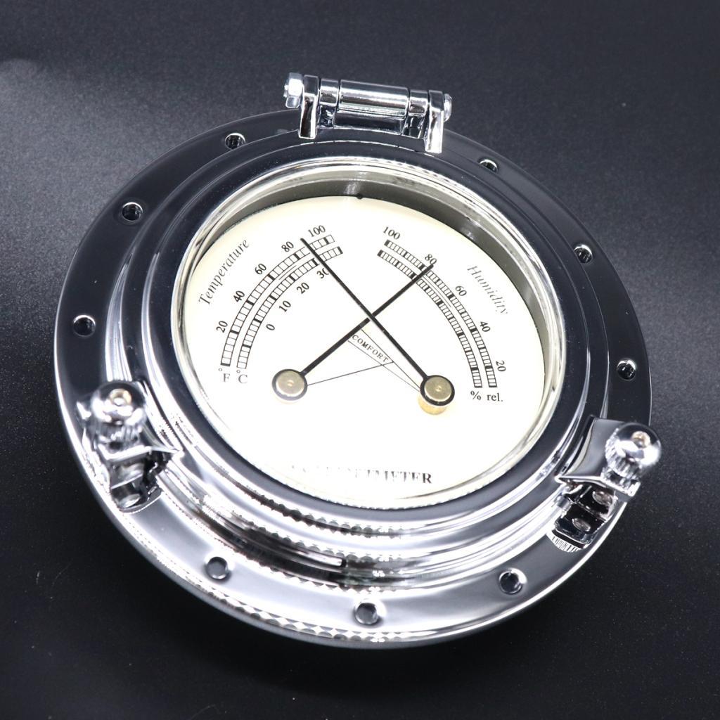 Max Marine Boat RV Round Vintage Humidity Temperature Meter Gauge Silver