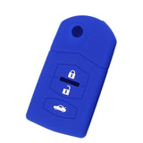 Max Maxb Car 3 Buttons Remote Silicone Key Cover Case Shell For Mazda M2 M3 Blue